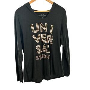 Universal Studio‎ Black Hooded Lightweight Top XLarge